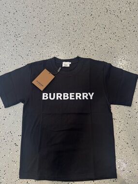 Burberry Black T-Shirt with White Logo